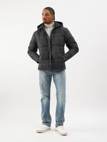 TRUE RELIGION Men Black Embroidered Detachable Hood Jacket