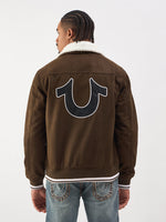 TRUE RELIGION Men Brown Regular Fit Suede Jacket