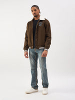 TRUE RELIGION Men Brown Regular Fit Suede Jacket