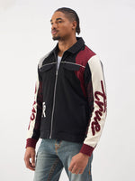 TRUE RELIGION Men Black Embroidered Shirt Collar Jacket