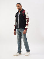 TRUE RELIGION Men Black Embroidered Shirt Collar Jacket