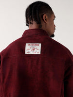 True Religion Men Maroon Relaxed Fit Denim Jacket