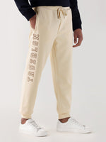 TRUE RELIGION Men Cream Embroidered Relaxed Fit Sweatpant