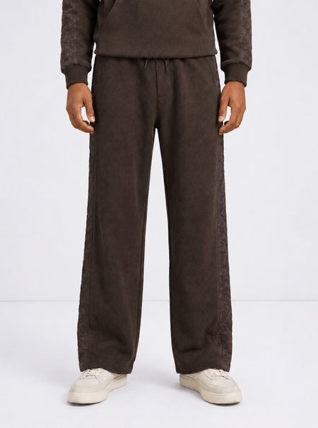 True Religion Men Brown Quilting Relaxed Fit Sweatpant