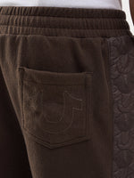 TRUE RELIGION Men Brown Quilting Relaxed Fit Sweatpant
