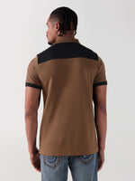 TRUE RELIGION Men Brown Logo Regular Fit Polo T-Shirt
