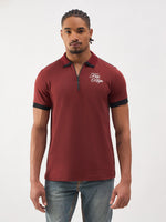TRUE RELIGION Men Red Regular Fit Polo T-Shirt
