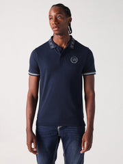 True Religion Men Blue Solid Polo Tshirt