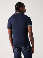 True Religion Men Blue Solid Polo Tshirt