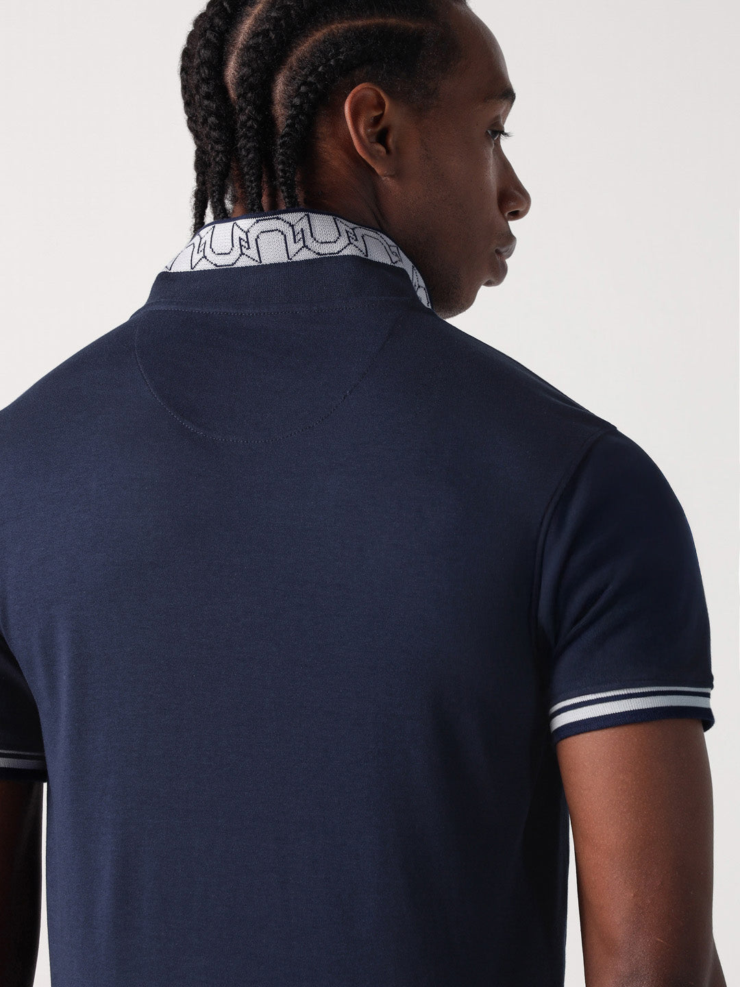 True Religion Men Blue Solid Polo Tshirt