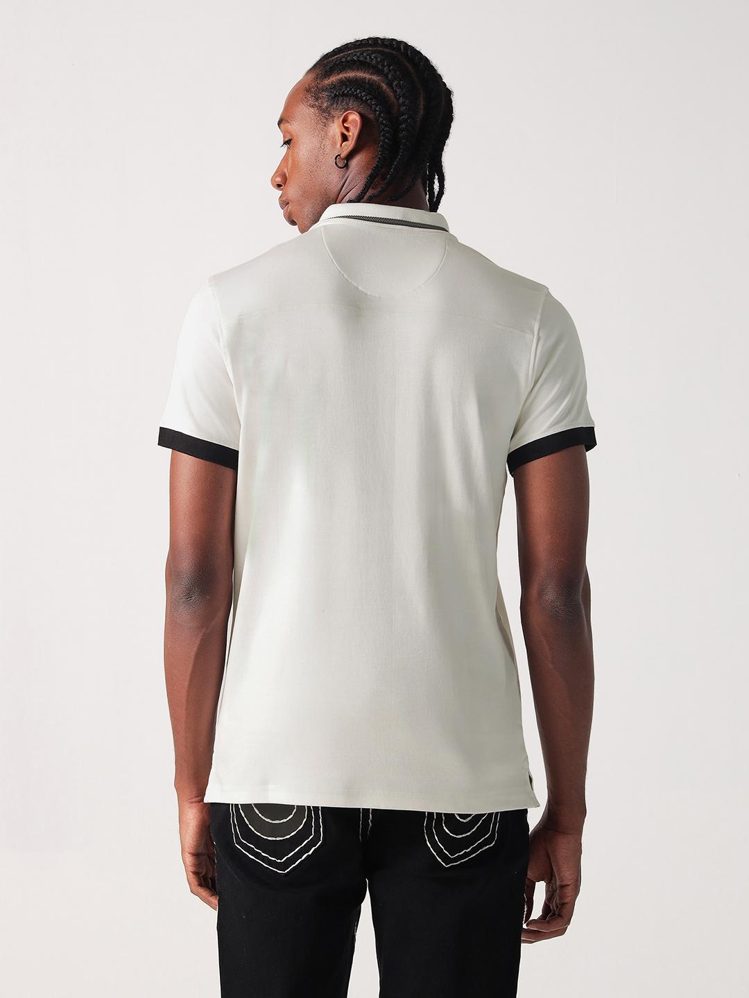 True Religion Men White Solid Polo Tshirt