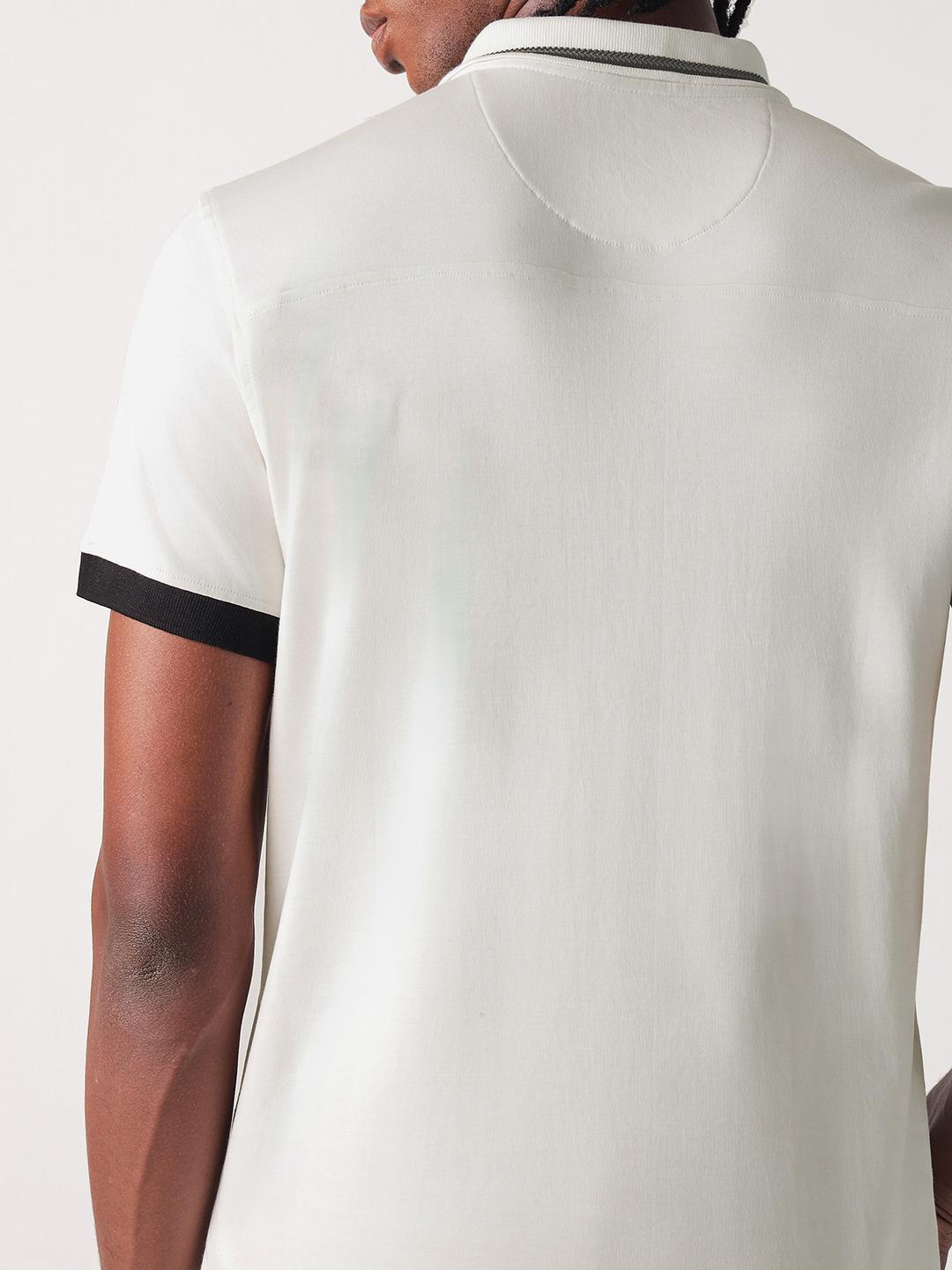 True Religion Men White Solid Polo Tshirt