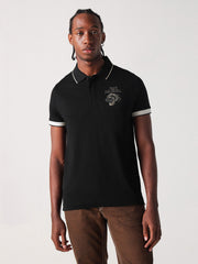 True Religion Men Black Solid Polo Tshirt