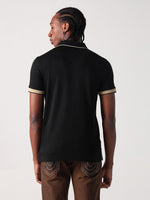 True Religion Men Black Solid Polo Tshirt