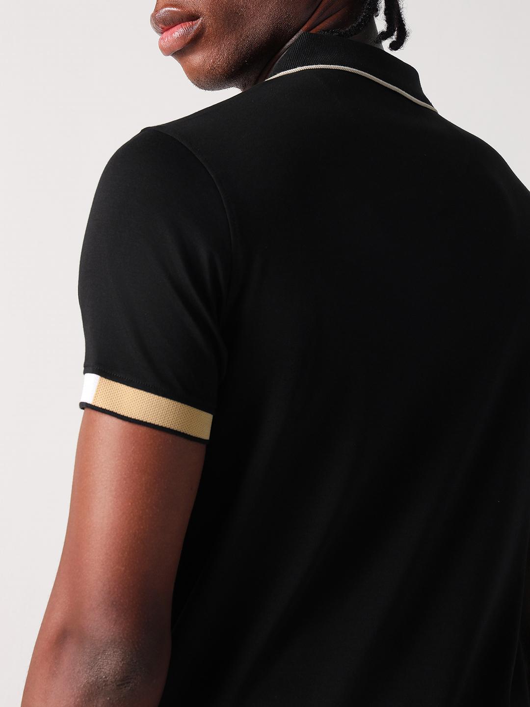 True Religion Men Black Solid Polo Tshirt