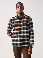 True Religion Men Black Checks Collar Shirt