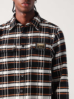 True Religion Men Black Checks Collar Shirt