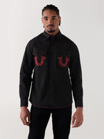 TRUE RELIGION Men Black Regular Fit Shirt