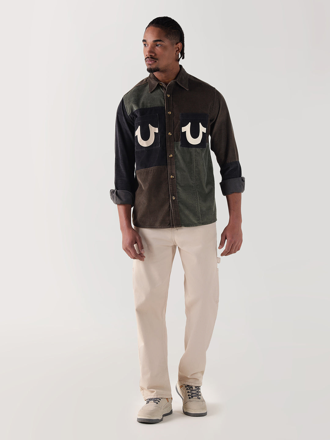 TRUE RELIGION Men Multi Color Block Regular Fit Shirt