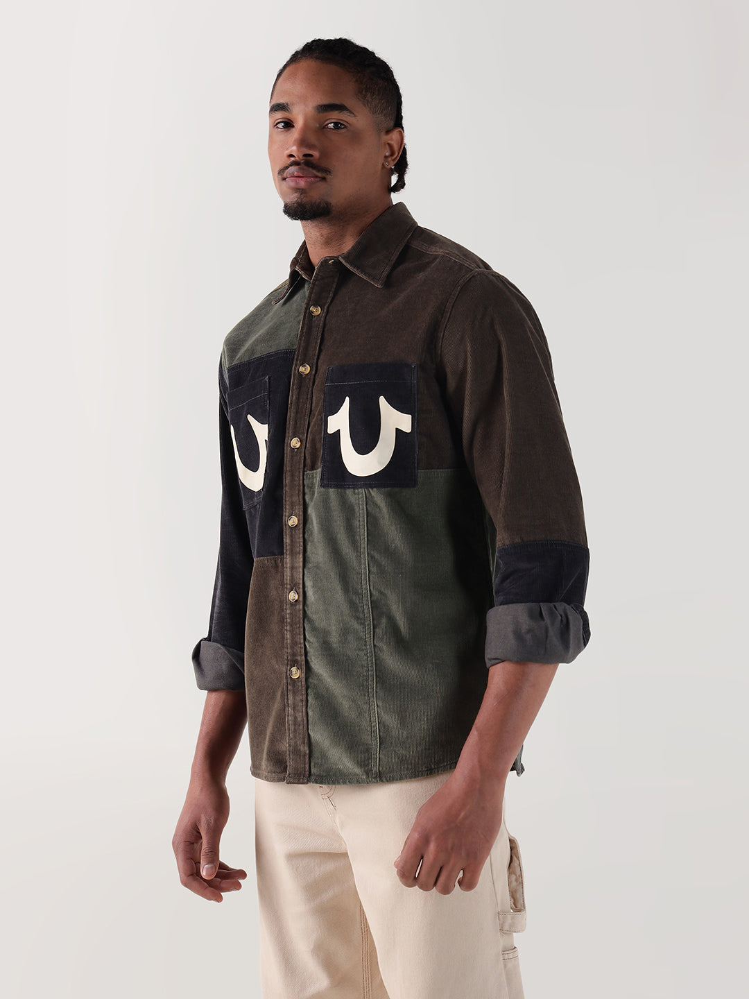 TRUE RELIGION Men Multi Color Block Regular Fit Shirt