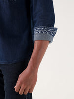 TRUE RELIGION Men Navy Blue Regular Fit Shirt