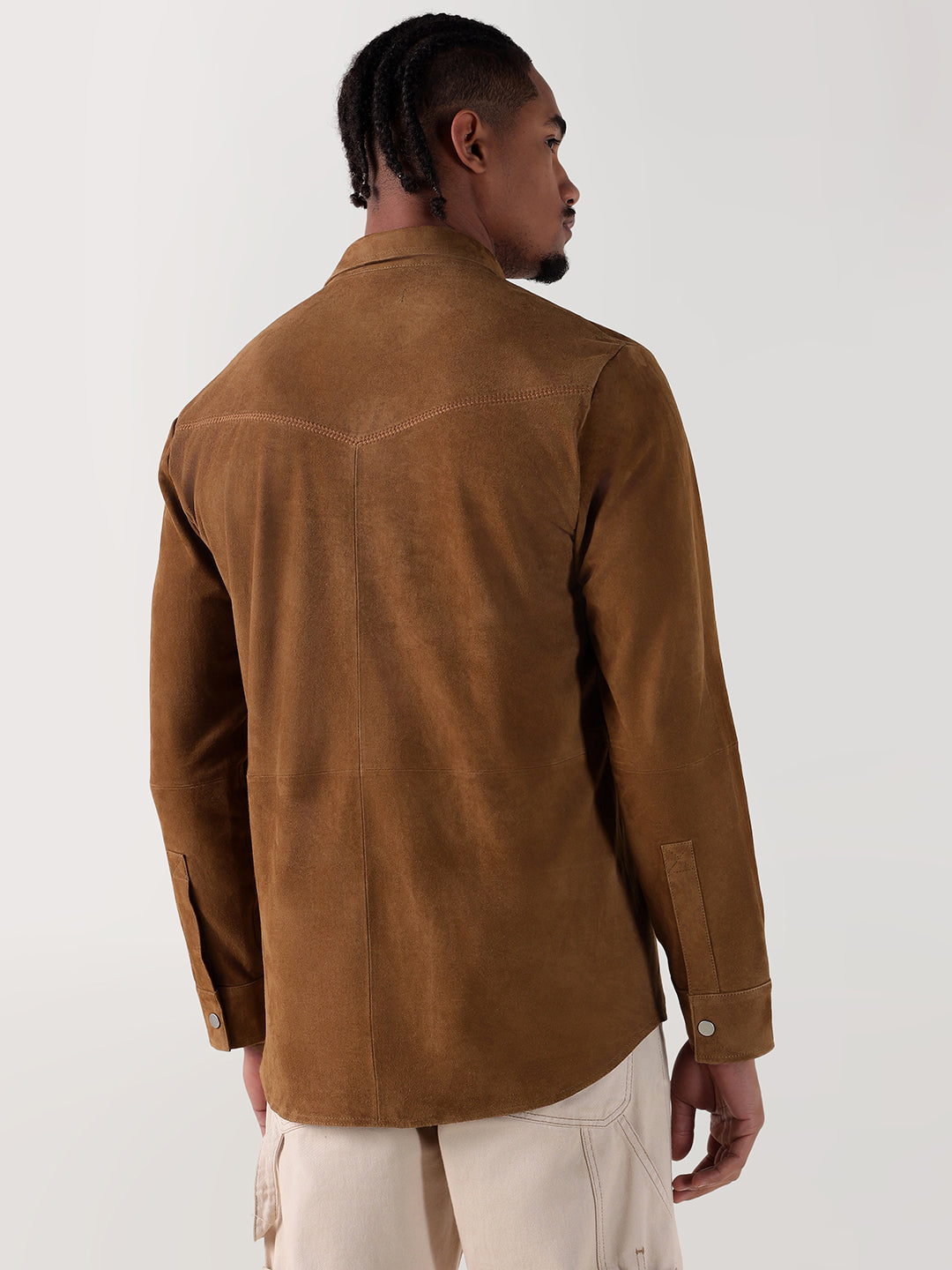 Men brown regular fit shirt