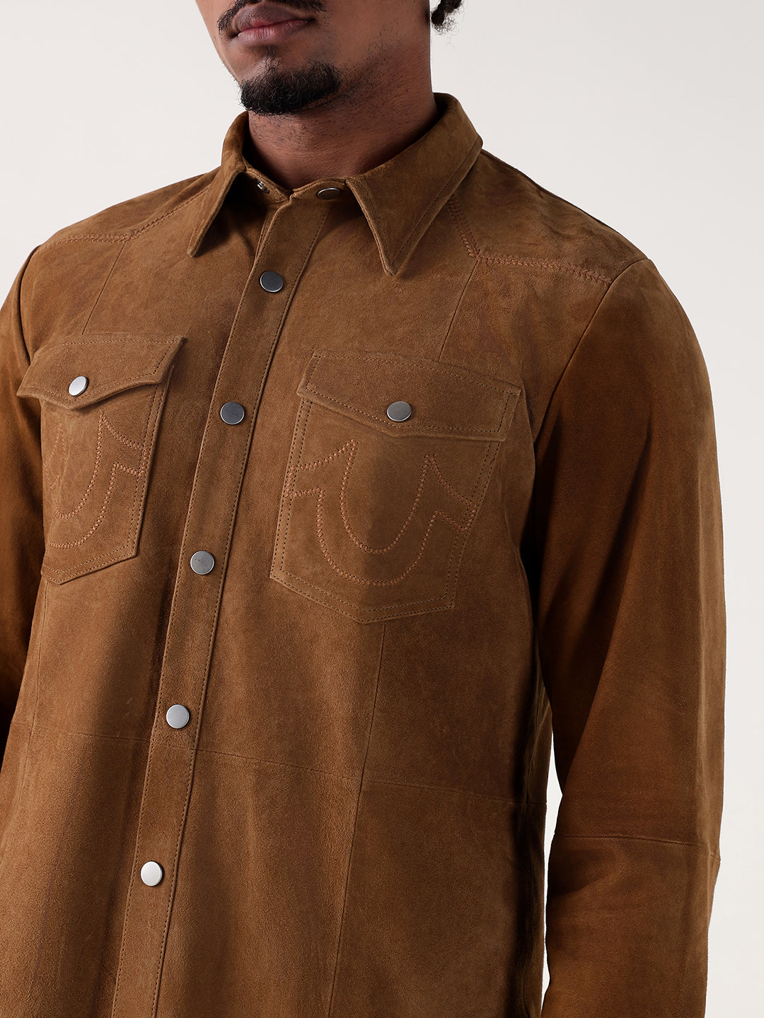 Men brown regular fit shirt