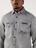TRUE RELIGION Men Grey Regular Fit Shirt