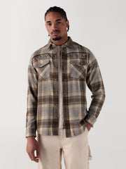TRUE RELIGION Men Brown Checks Regular Fit Shirt