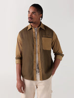 TRUE RELIGION Men Brown Color Blocked Regular Fit Shirt