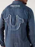 TRUE RELIGION Men Blue Regular Fit Shirt