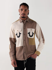 TRUE RELIGION Men Multi Color Blocked Regular Fit Shirt