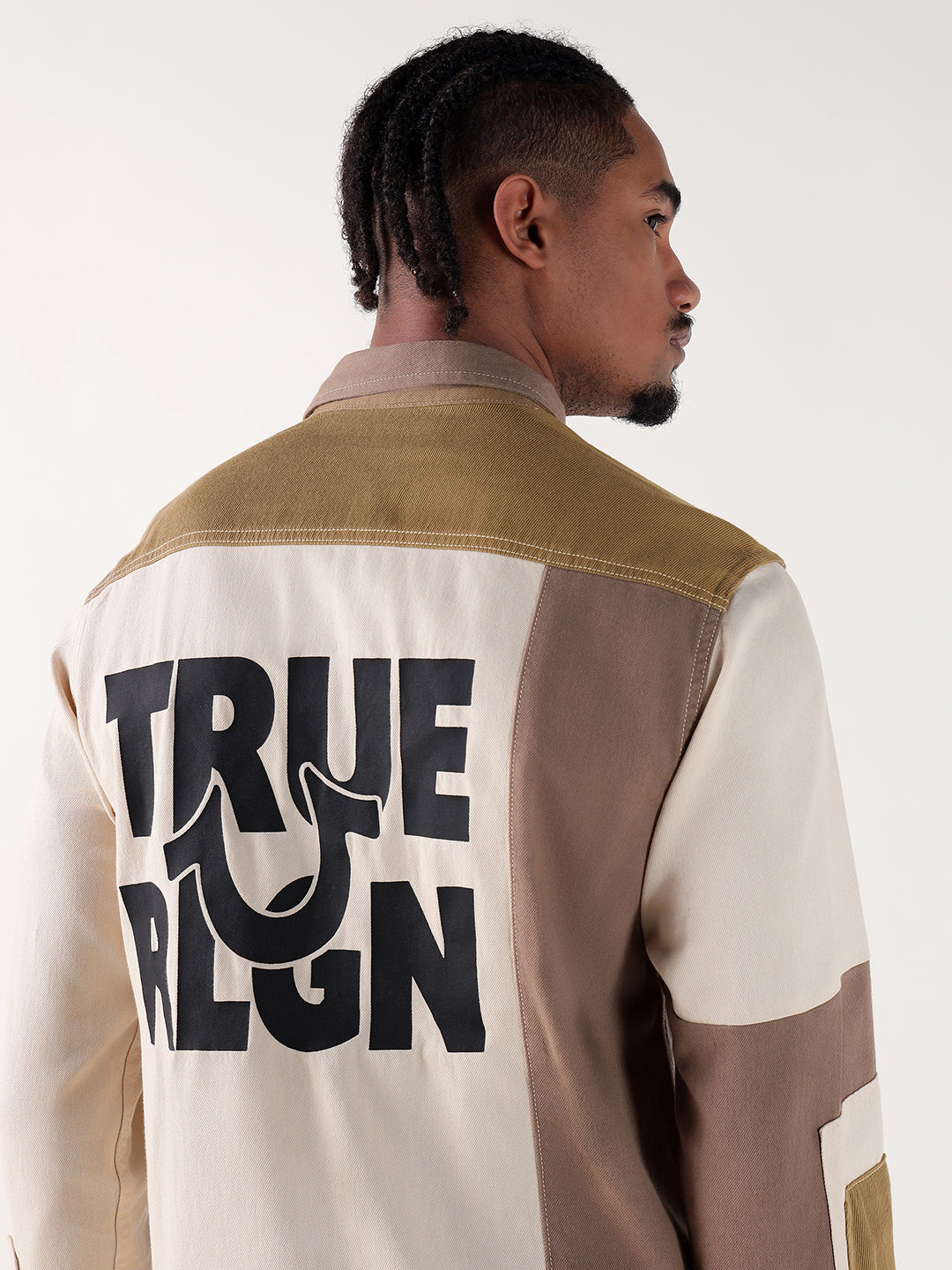 TRUE RELIGION Men Multi Color Blocked Regular Fit Shirt