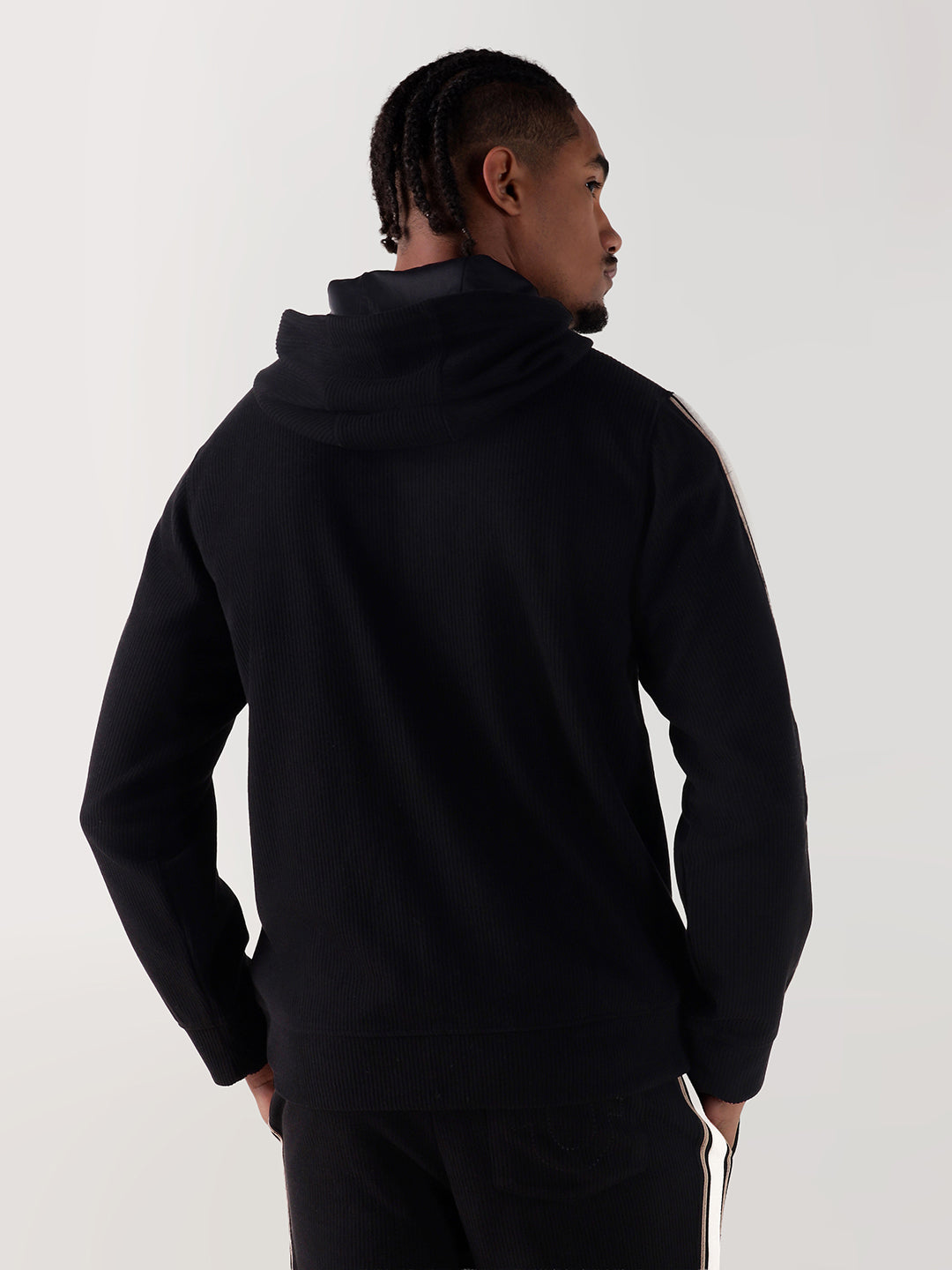 Men black regular fit sweatshirt