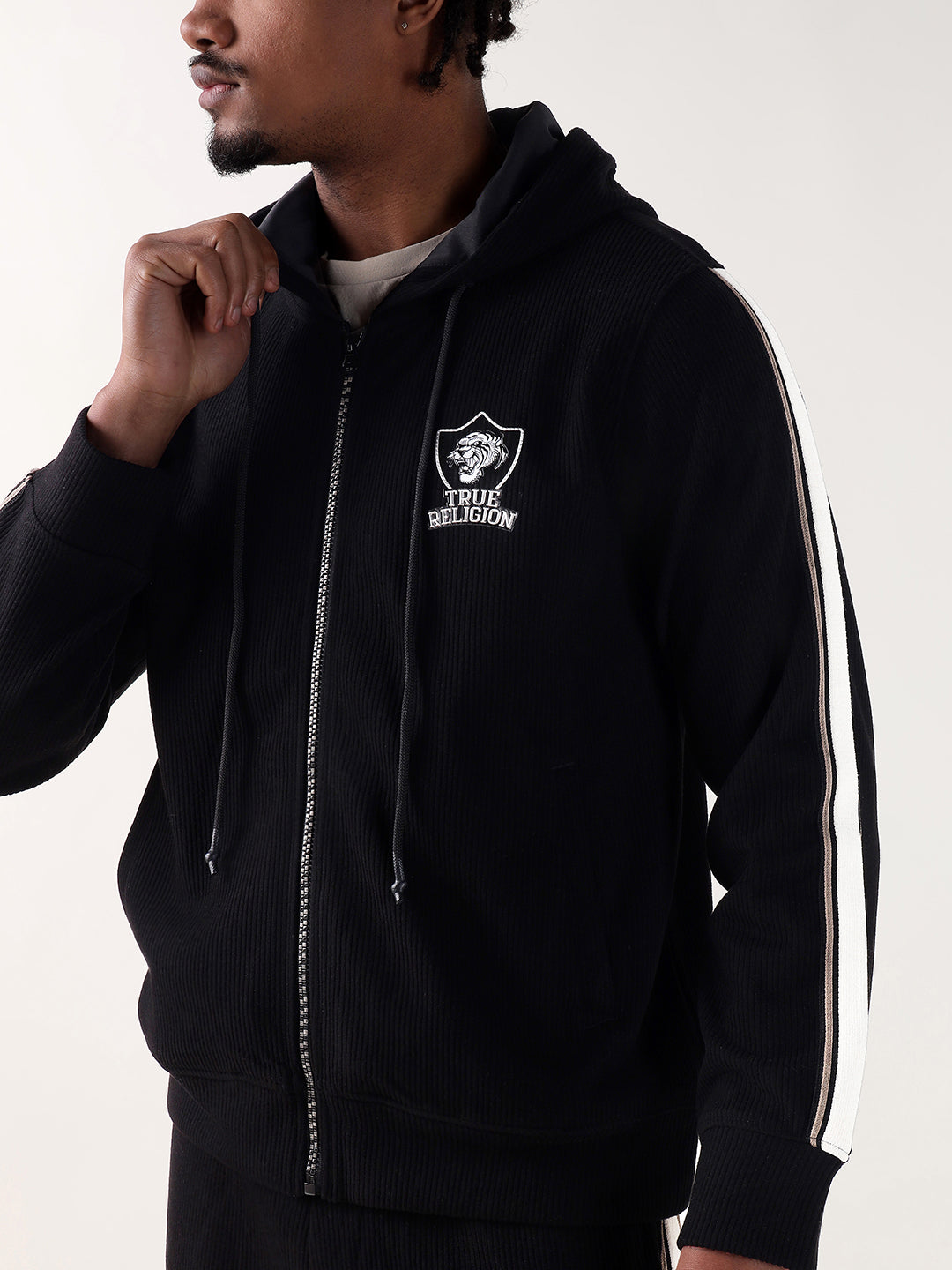 TRUE RELIGION Men Black Regular Fit Sweatshirt