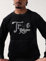 TRUE RELIGION Men Black Logo Round Neck Regular Fit Sweatshirt