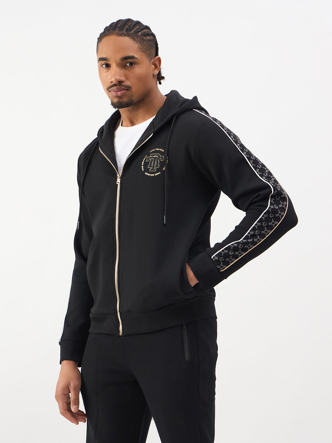 Men black hooded sweatshirt