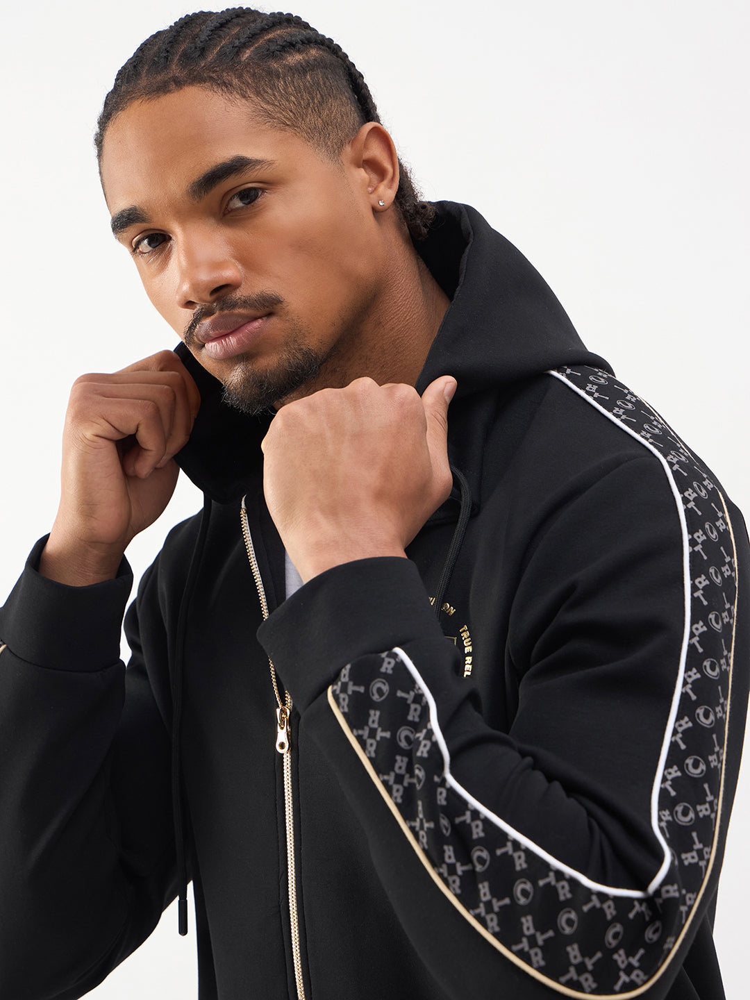 Men black hooded sweatshirt