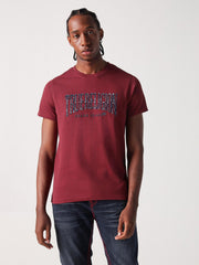 True Religion Men Red Solid Round Neck Tshirt