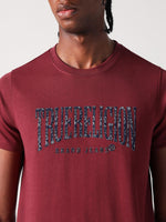True Religion Men Red Solid Round Neck Tshirt