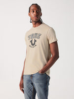 True Religion Men Beige Graphic Round Neck Tshirt