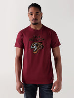 TRUE RELIGION Men Maroon Logo Round Neck Regular Fit T Shirt
