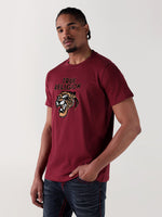 TRUE RELIGION Men Maroon Logo Round Neck Regular Fit T Shirt