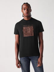 True Religion Men Black Solid Round Neck Tshirt