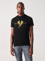 True Religion Men Black Solid Round Neck Tshirt