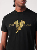 True Religion Men Black Solid Round Neck Tshirt