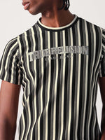 True Religion Men Multi Striped Round Neck Tshirt