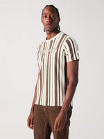 True Religion Men Multi Striped Round Neck Tshirt
