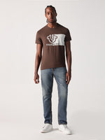 True Religion Men Brown Solid Round Neck Tshirt