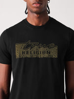 True Religion Men Black Solid Round Neck Tshirt